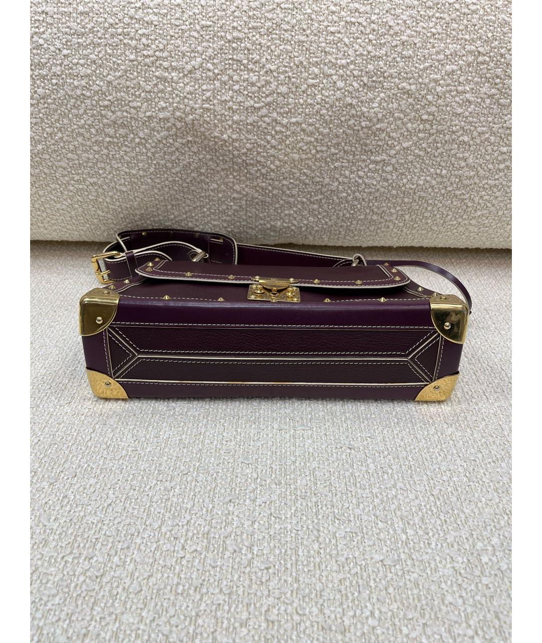 LOUIS VUITTON Фиолетовая кожаная сумка с короткими ручками, фото 5