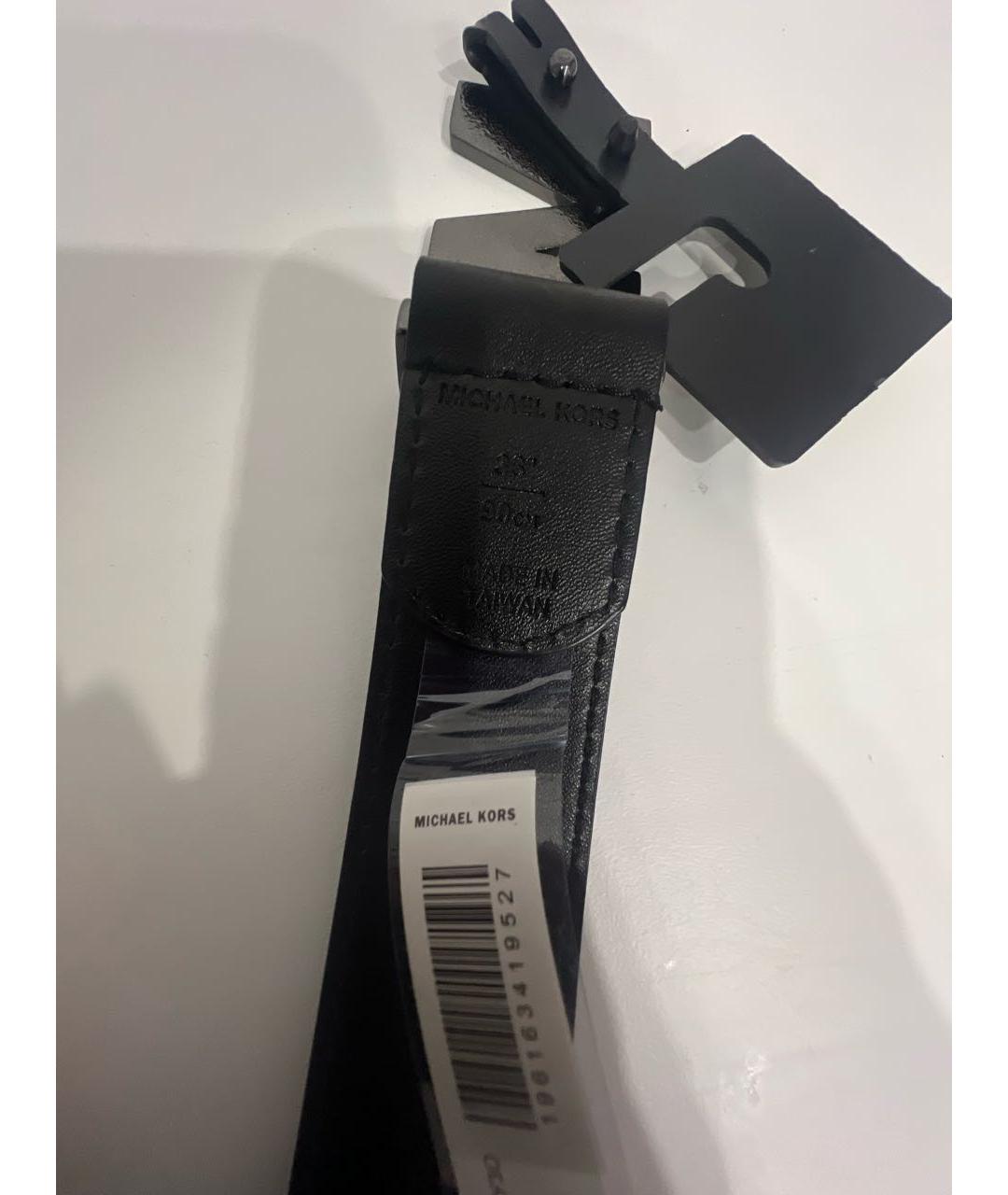 MICHAEL KORS Черный кожаный ремень, фото 3
