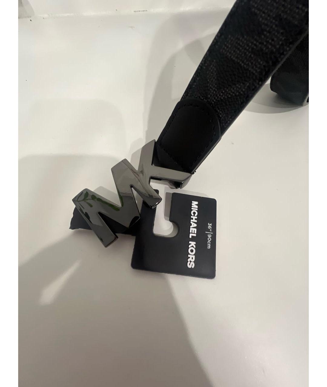 MICHAEL KORS Черный кожаный ремень, фото 2