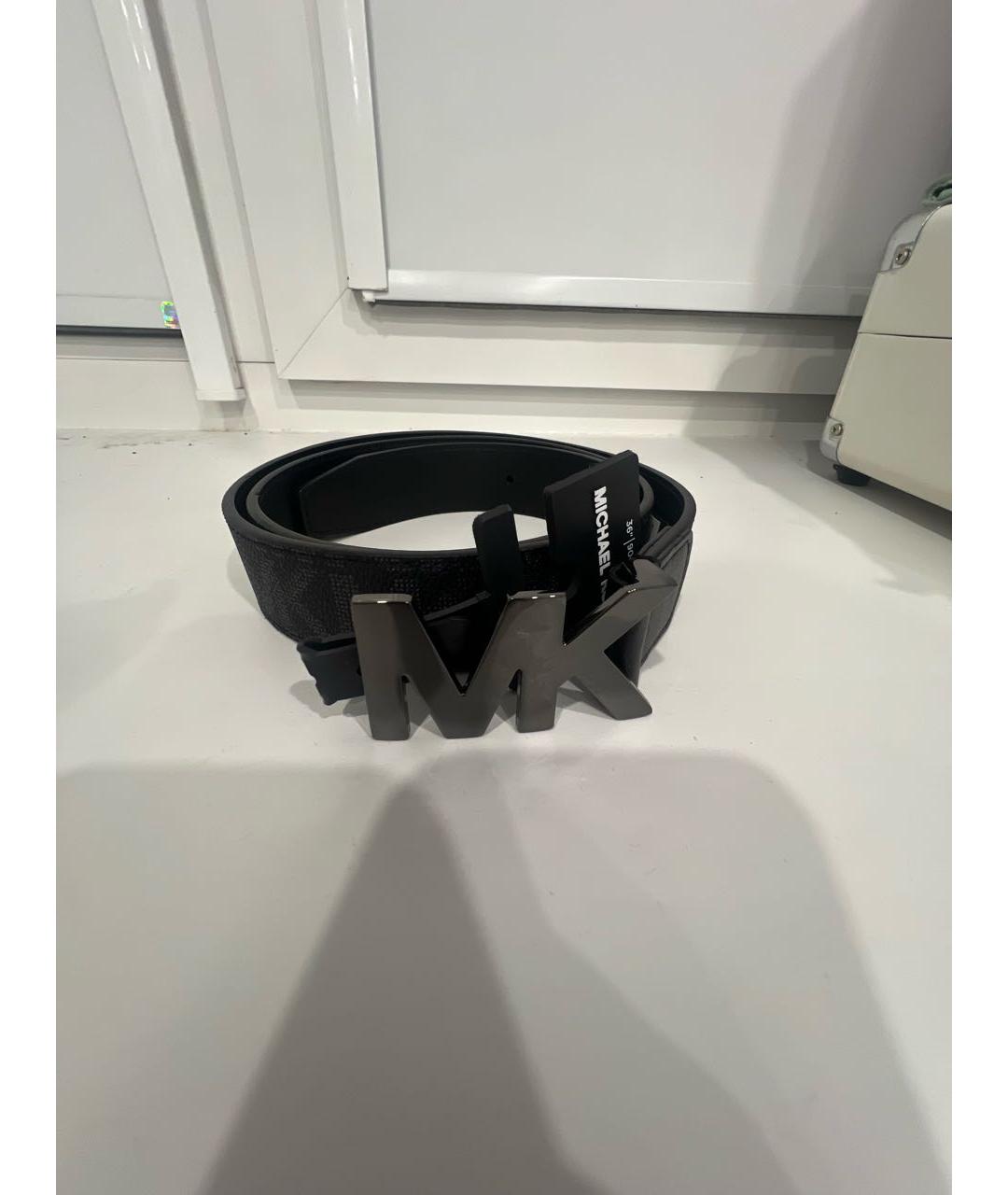 MICHAEL KORS Черный кожаный ремень, фото 4