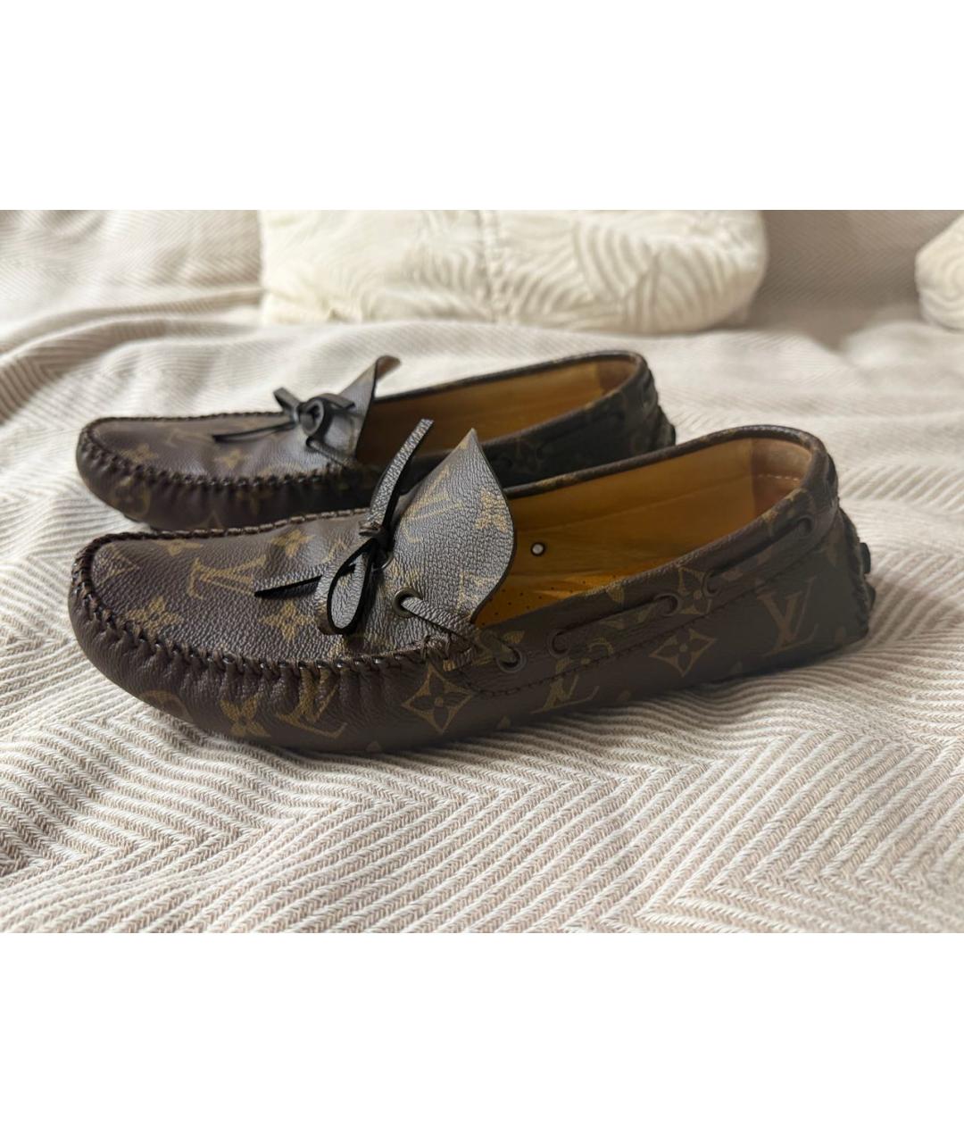 LOUIS VUITTON Коричневые мокасины, фото 7