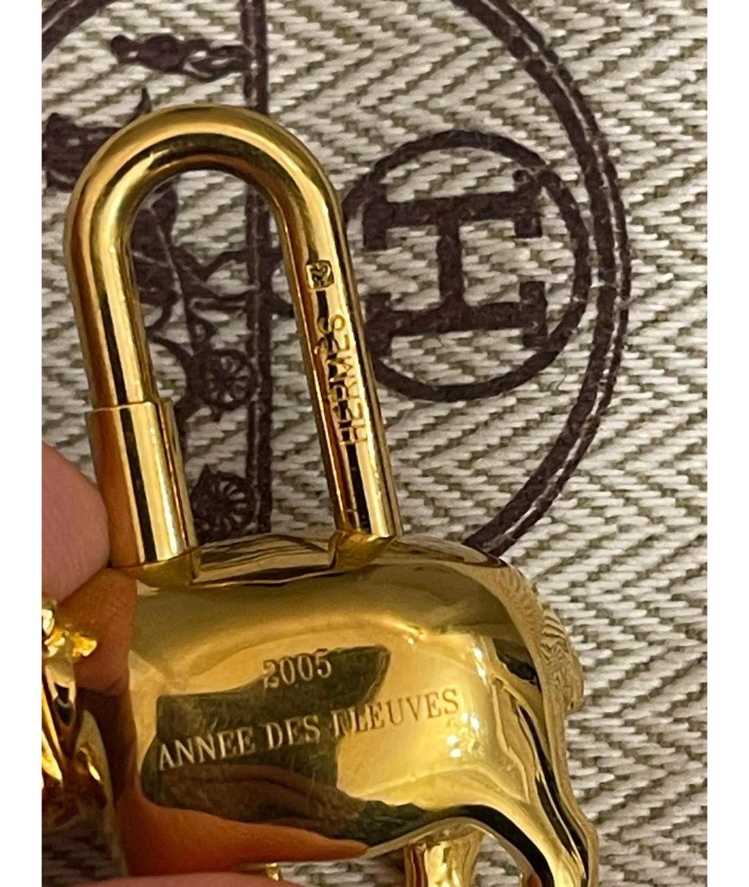 HERMES Золотой брелок, фото 4
