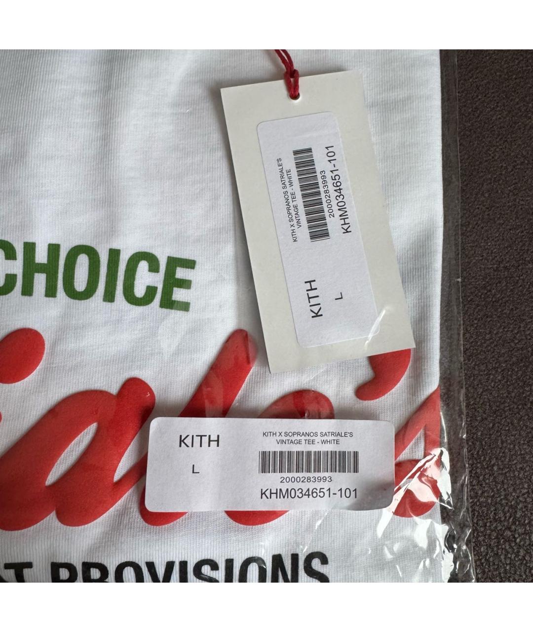 KITH Белая хлопковая футболка, фото 4