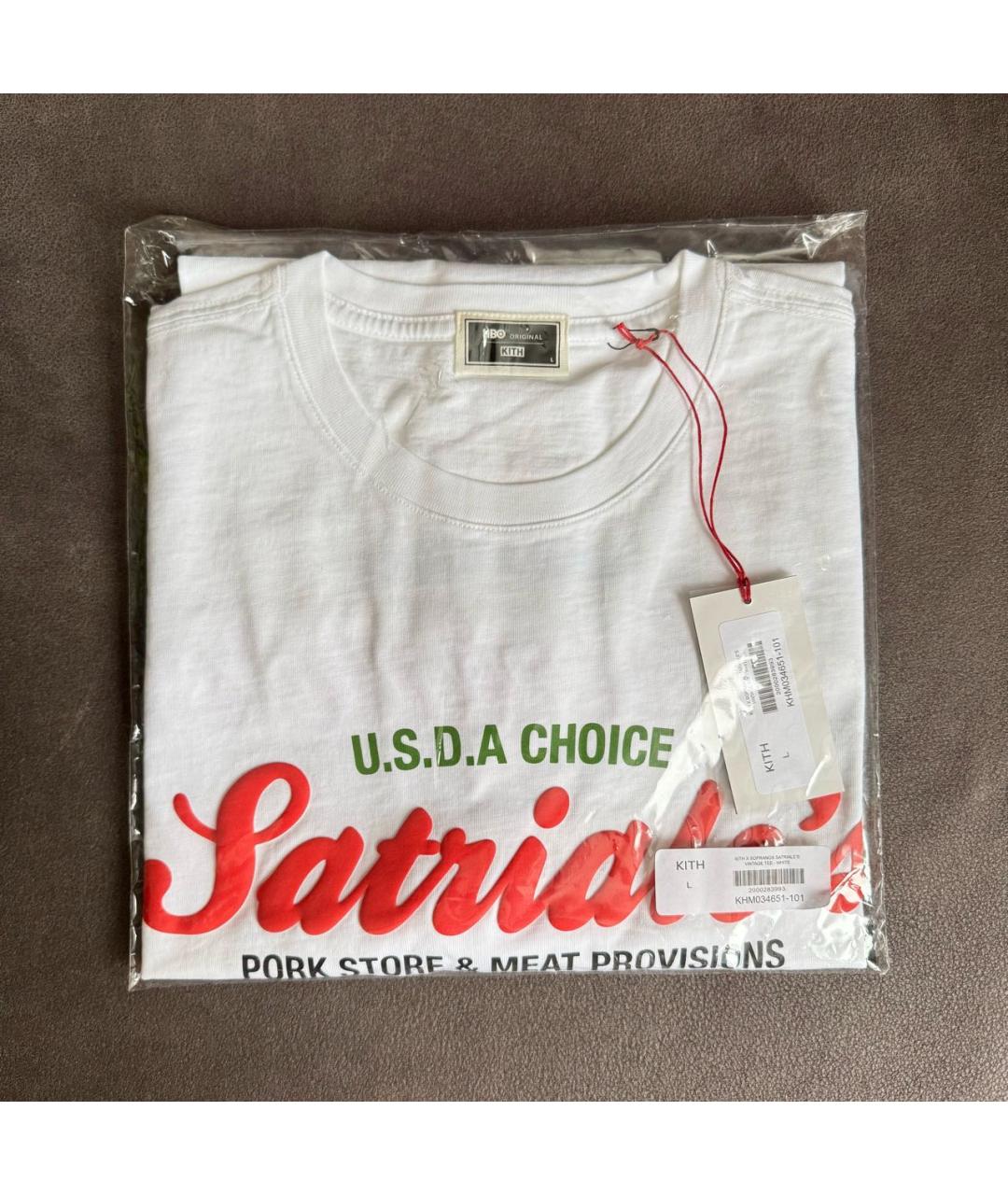 KITH Белая хлопковая футболка, фото 3