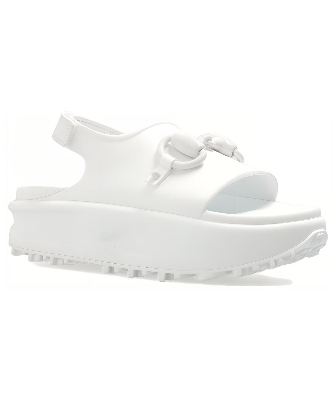 GUCCI Белые резиновые сандалии, фото 2