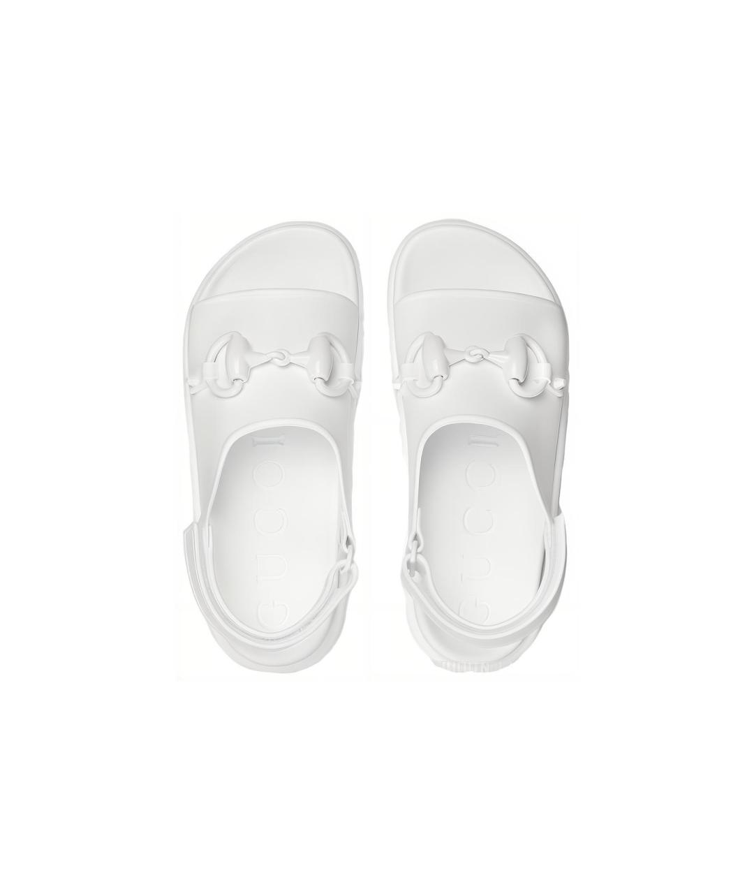 GUCCI Белые резиновые сандалии, фото 5