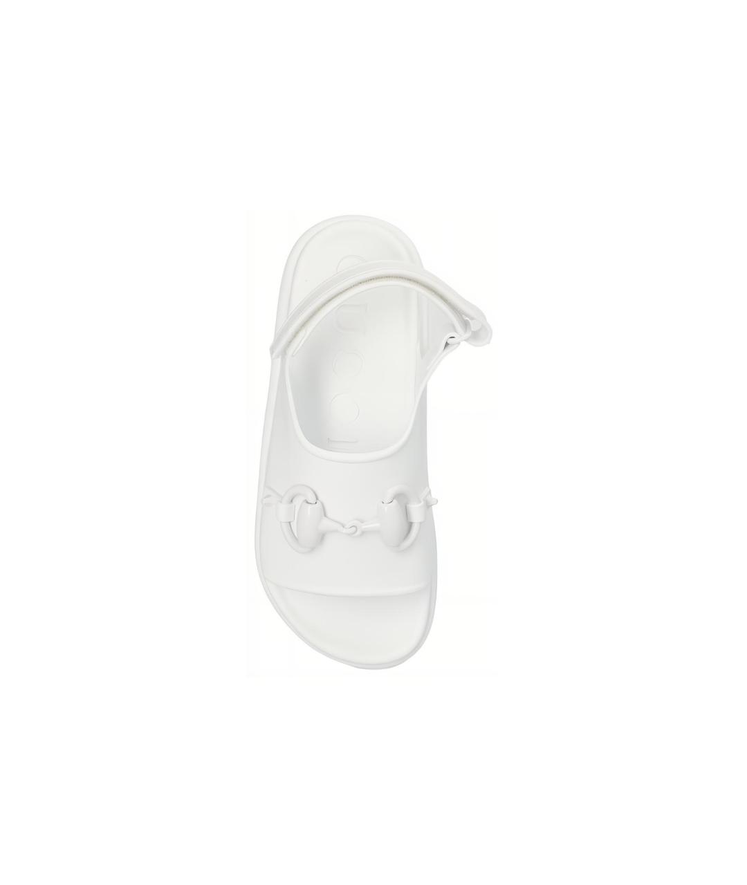GUCCI Белые резиновые сандалии, фото 4