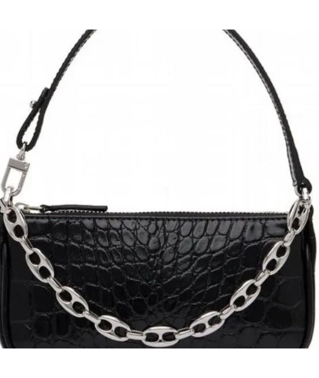 BY FAR Черная кожаная сумка с короткими ручками, фото 4