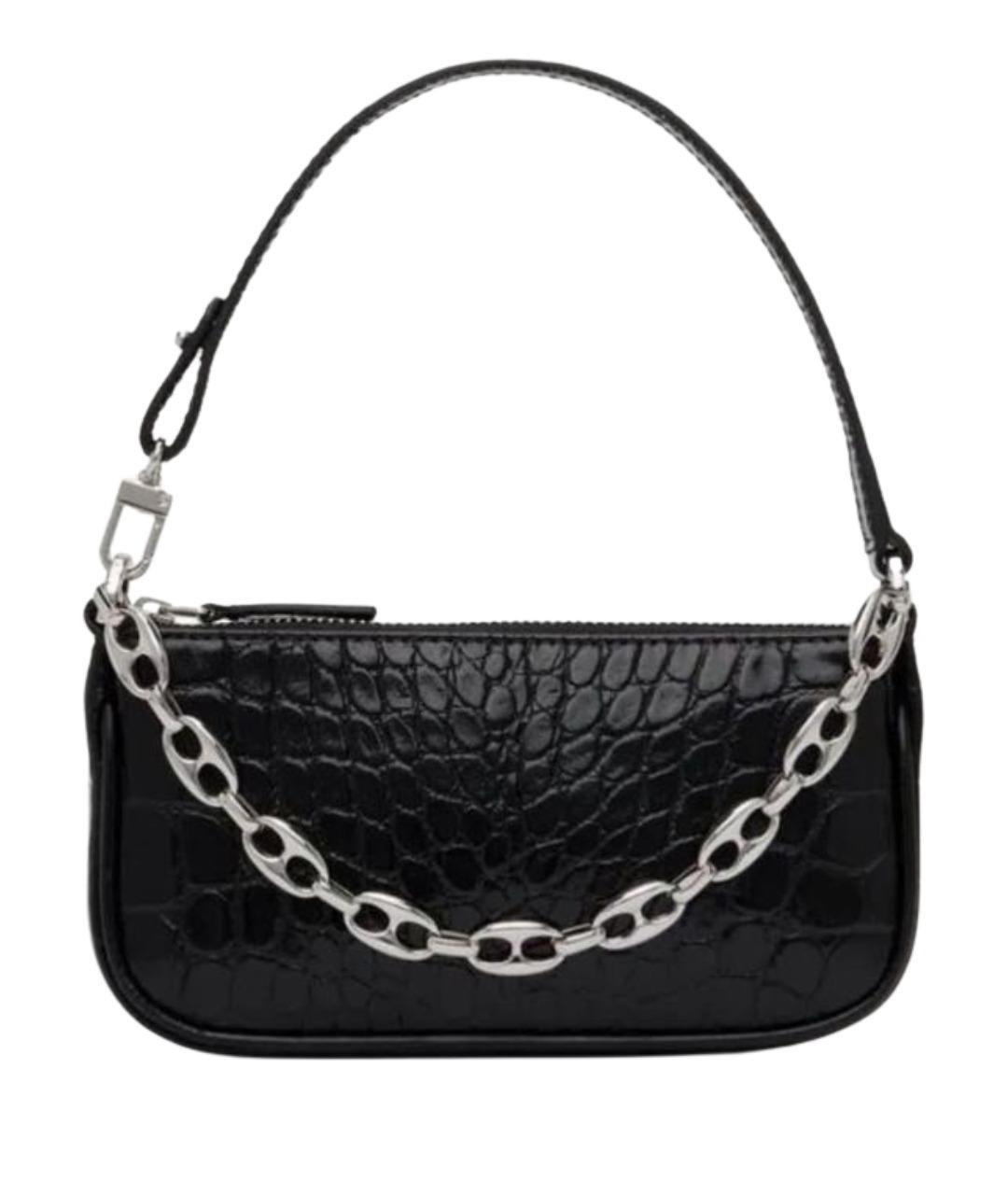 BY FAR Черная кожаная сумка с короткими ручками, фото 1