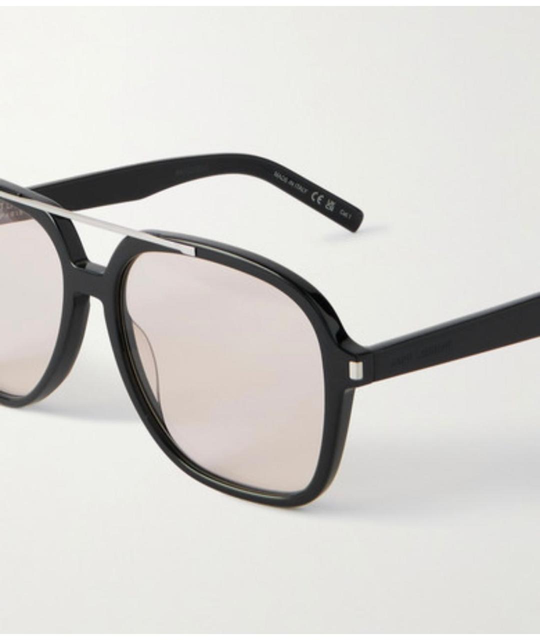 SAINT LAURENT Черные пластиковые солнцезащитные очки, фото 3