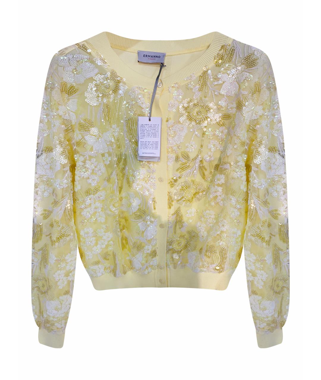 ERMANNO FIRENZE Желтый вискозный кардиган, фото 1