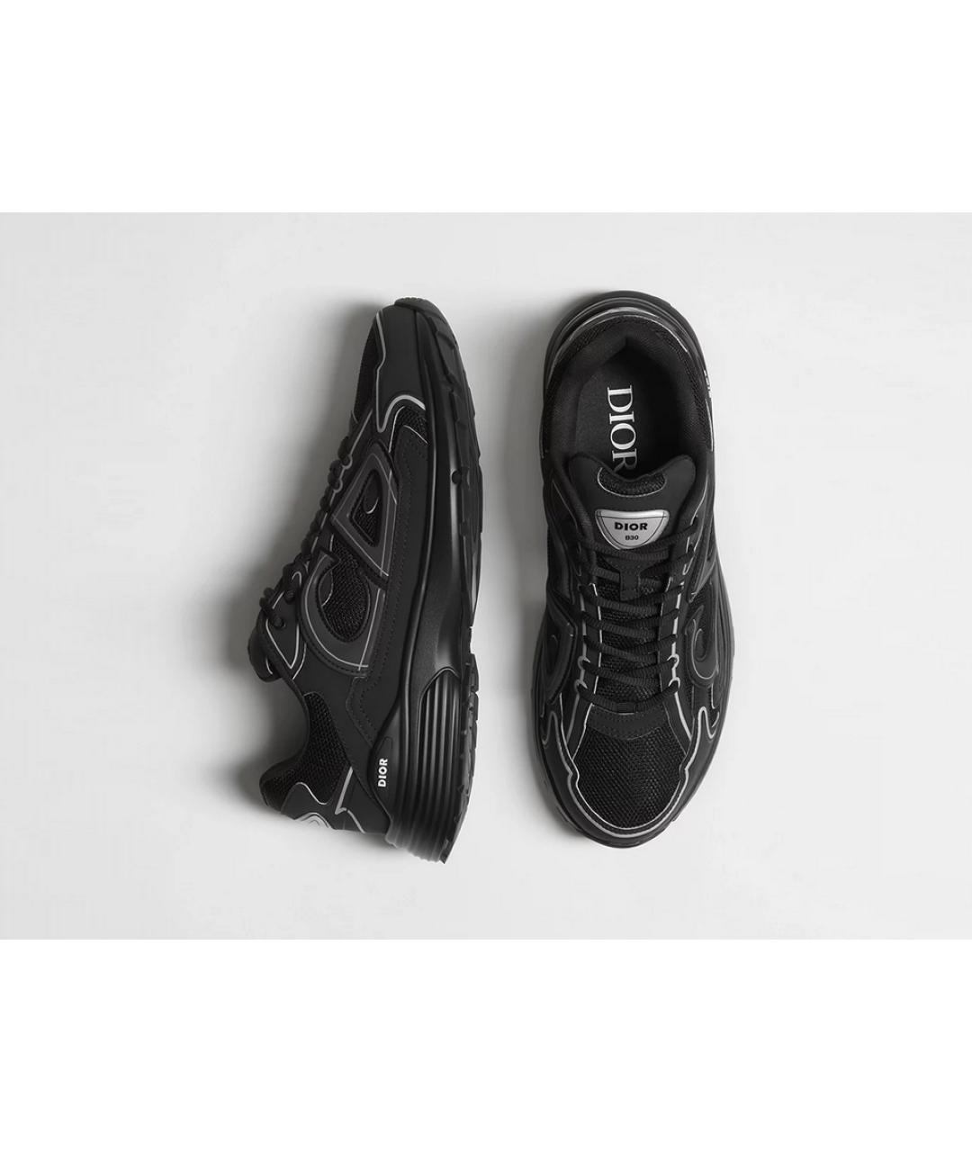 CHRISTIAN DIOR Черные кожаные низкие кроссовки / кеды, фото 2
