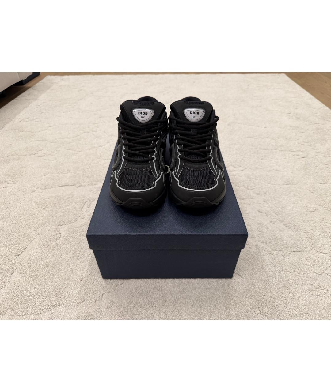 CHRISTIAN DIOR Черные кожаные низкие кроссовки / кеды, фото 4