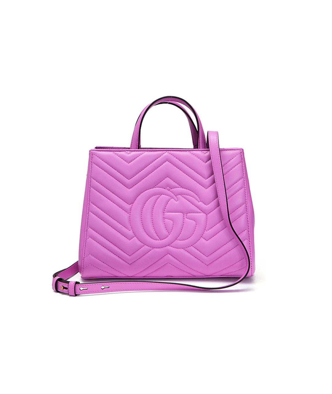 GUCCI Фиолетовая кожаная сумка через плечо, фото 2