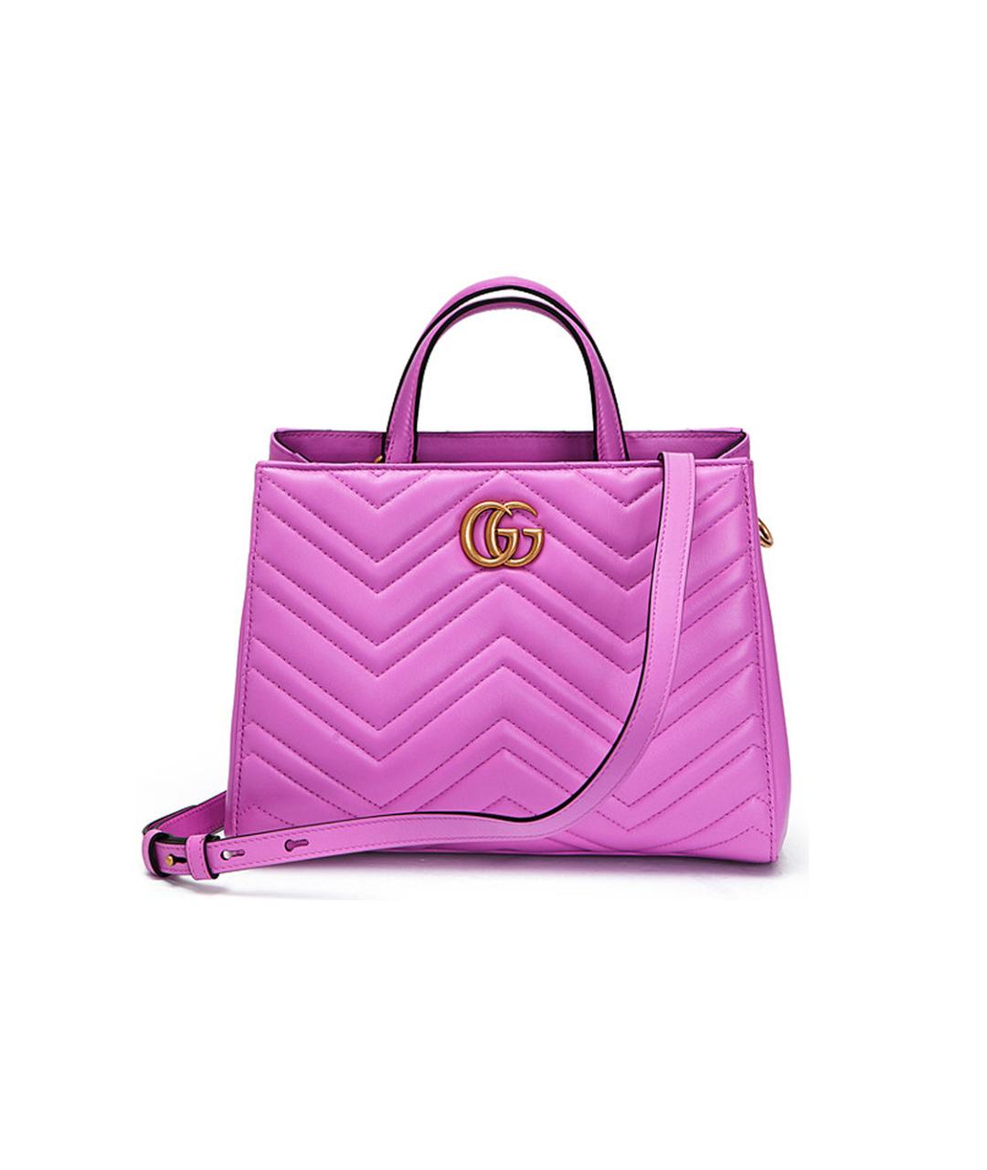 GUCCI Фиолетовая кожаная сумка через плечо, фото 6