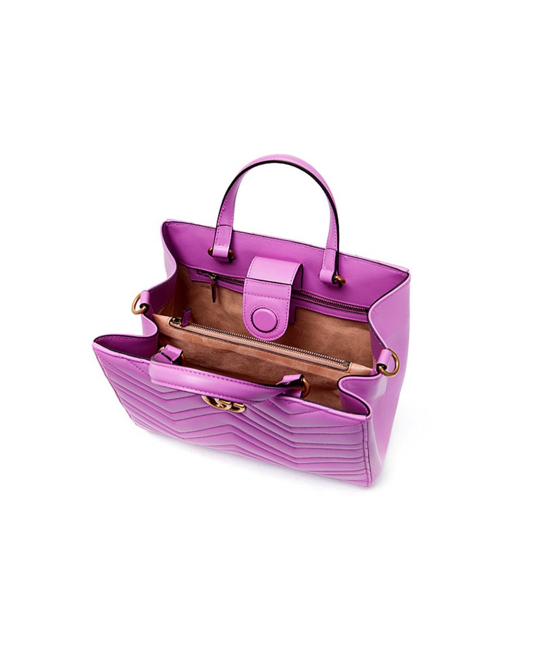 GUCCI Фиолетовая кожаная сумка через плечо, фото 3