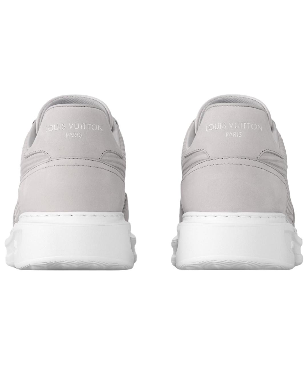 LOUIS VUITTON Серые кожаные низкие кроссовки / кеды, фото 5