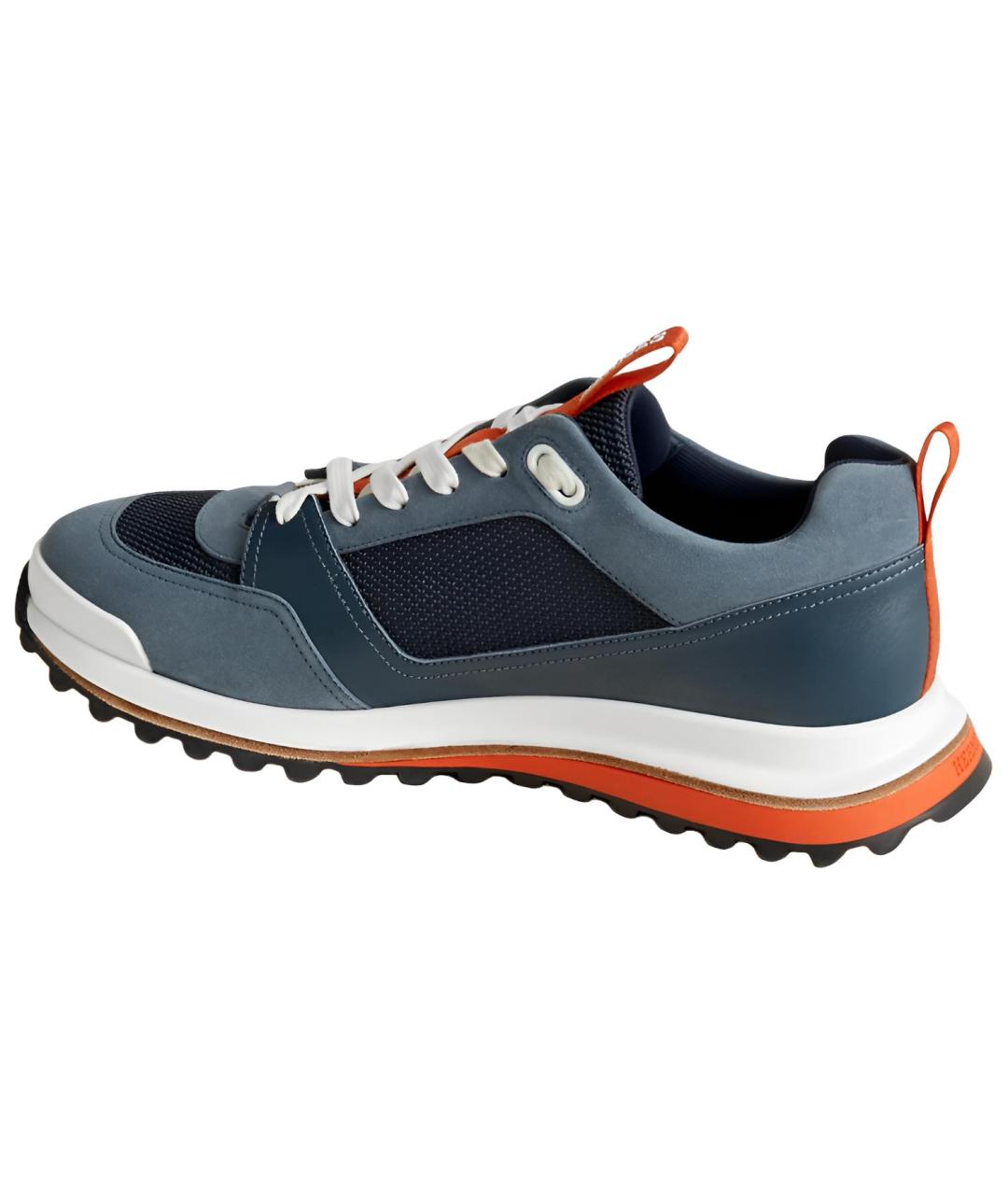 HERMES Синие кожаные низкие кроссовки / кеды, фото 3