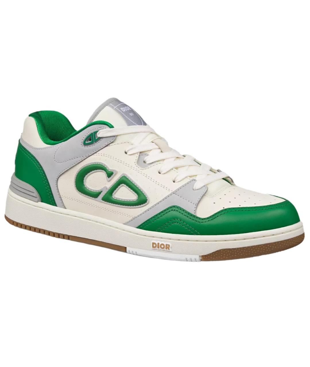 CHRISTIAN DIOR Зеленые кожаные низкие кроссовки / кеды, фото 3