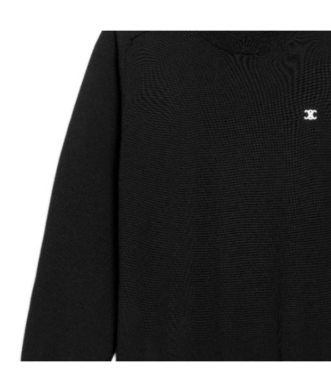CELINE Черный шерстяной джемпер / свитер, фото 5