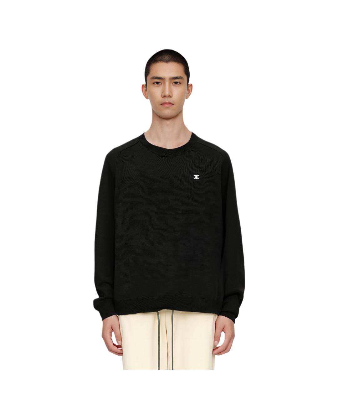 CELINE Черный шерстяной джемпер / свитер, фото 7