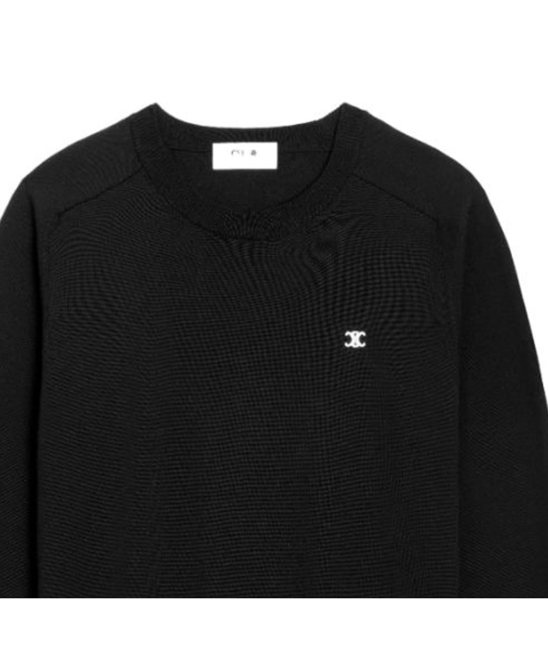 CELINE Черный шерстяной джемпер / свитер, фото 3