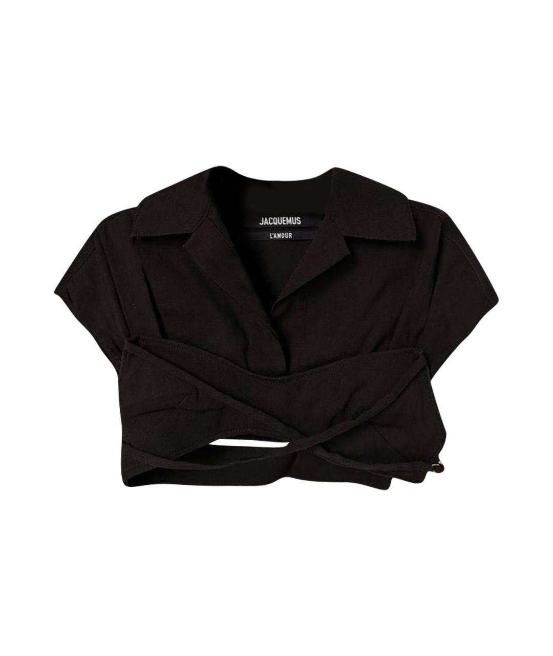 JACQUEMUS Черная льняная футболка, фото 1