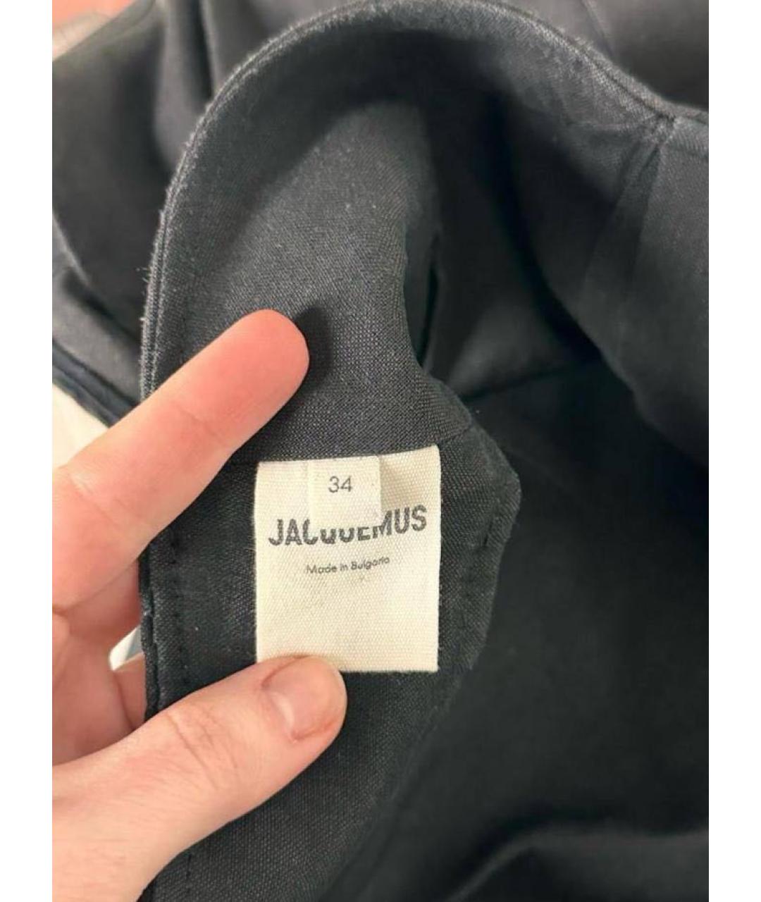 JACQUEMUS Черная льняная футболка, фото 3