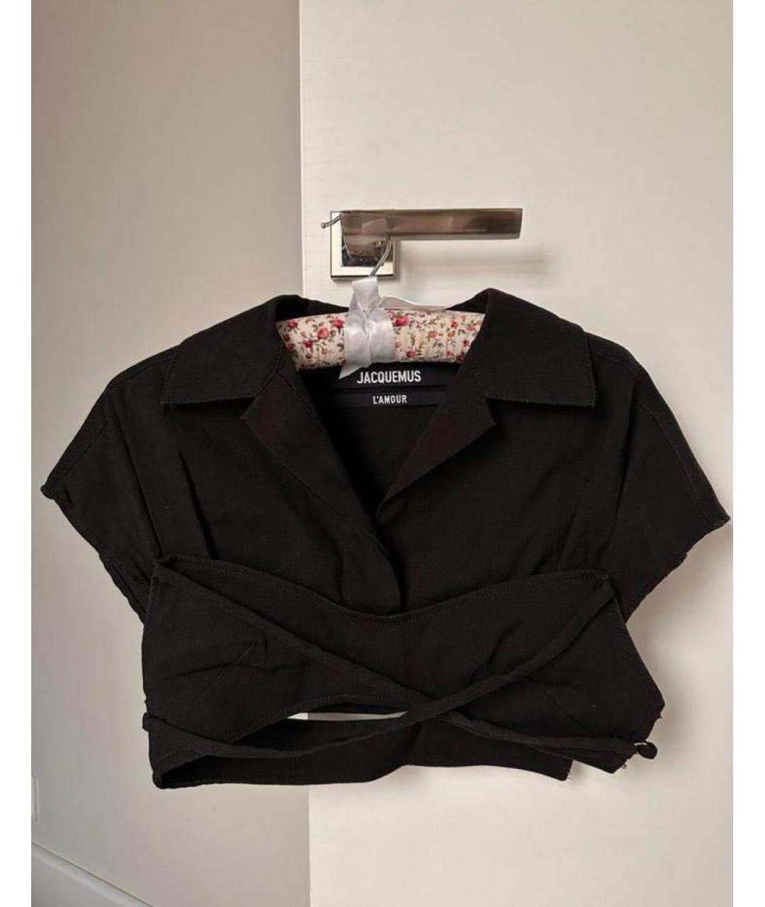 JACQUEMUS Черная льняная футболка, фото 6