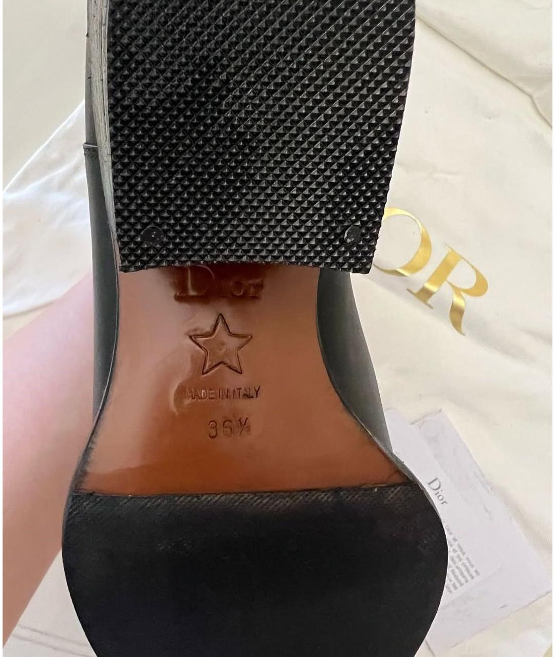 CHRISTIAN DIOR Черные кожаные полусапоги, фото 5