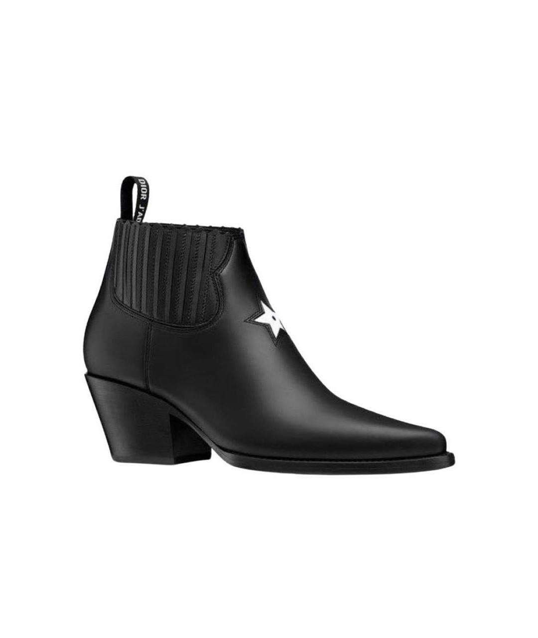 CHRISTIAN DIOR Черные кожаные полусапоги, фото 8