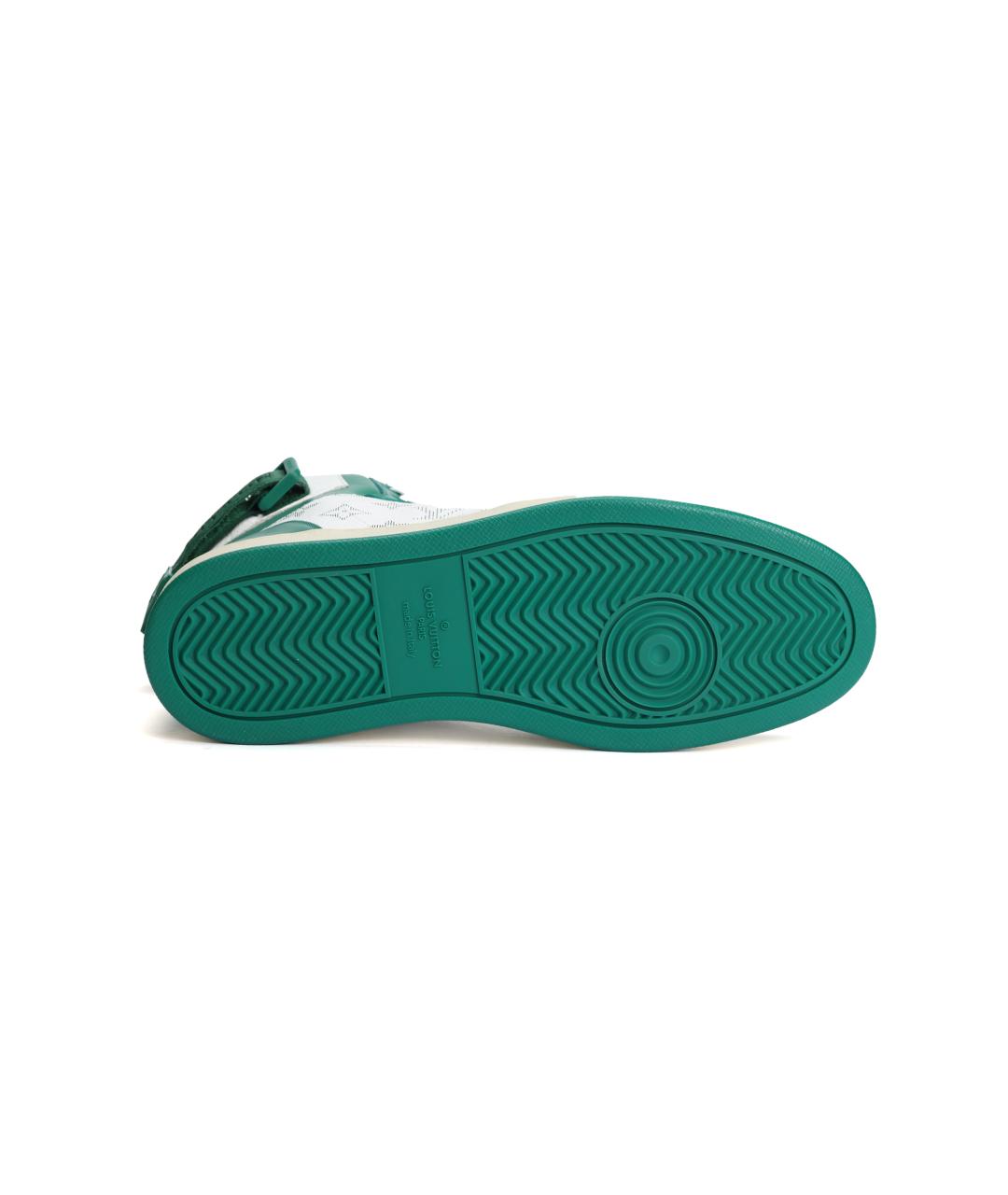 LOUIS VUITTON Зеленые кожаные высокие кроссовки / кеды, фото 5