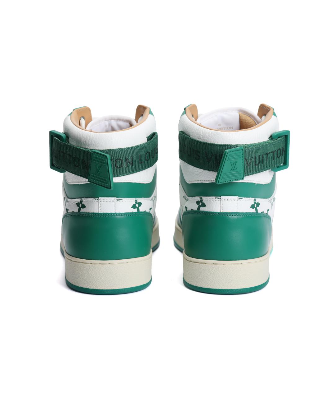 LOUIS VUITTON Зеленые кожаные высокие кроссовки / кеды, фото 4