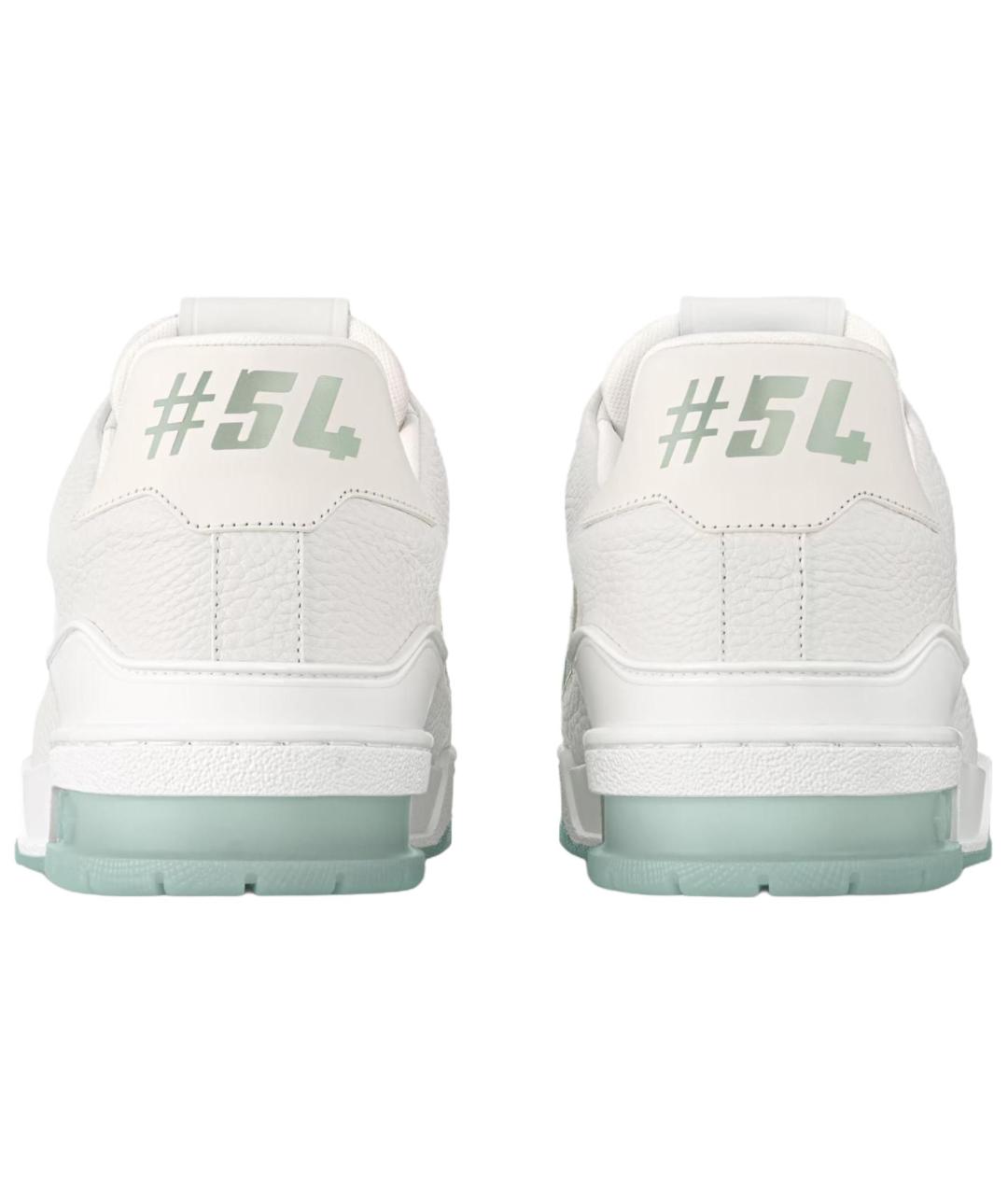 LOUIS VUITTON Белые кожаные низкие кроссовки / кеды, фото 4