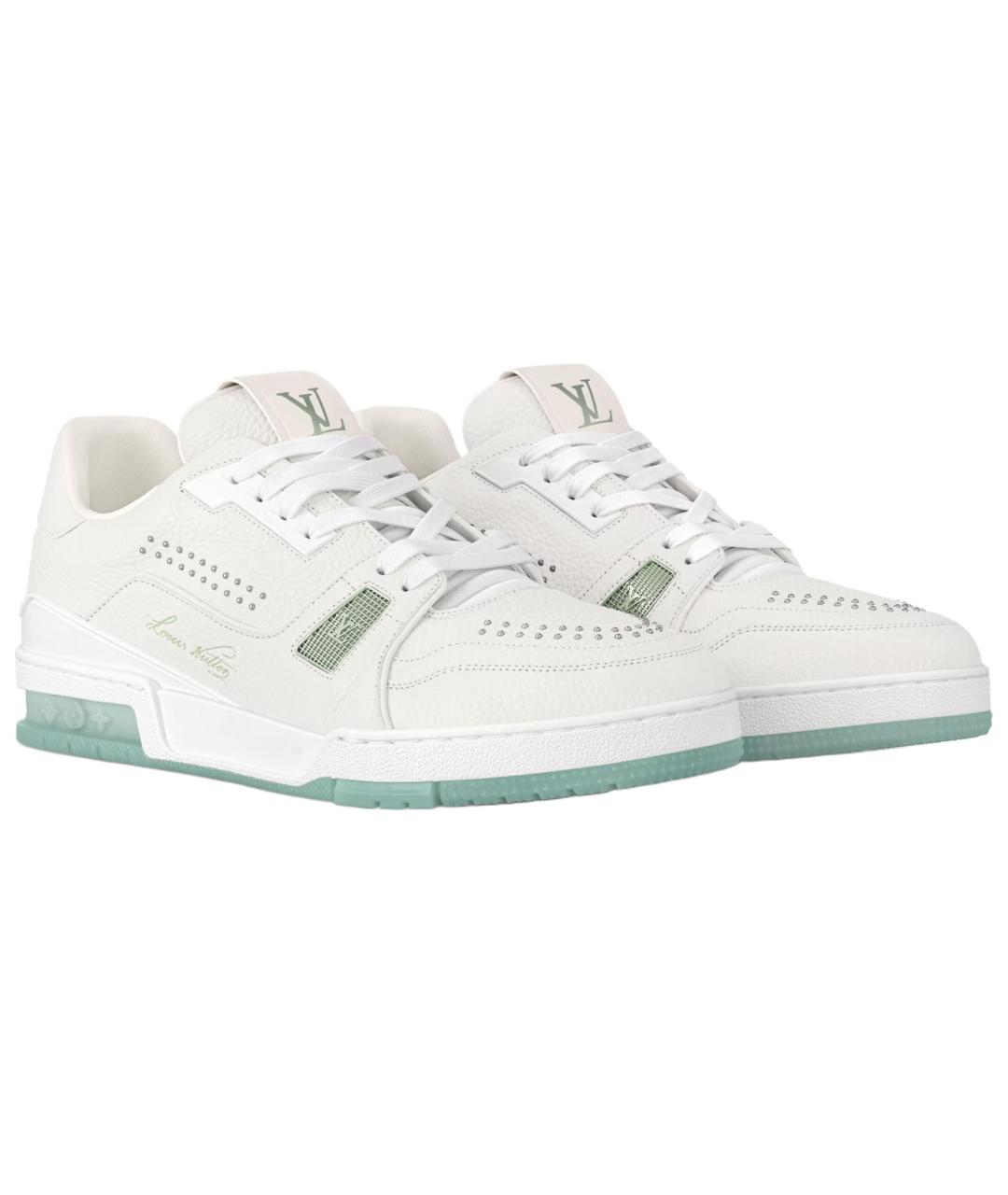 LOUIS VUITTON Белые кожаные низкие кроссовки / кеды, фото 2