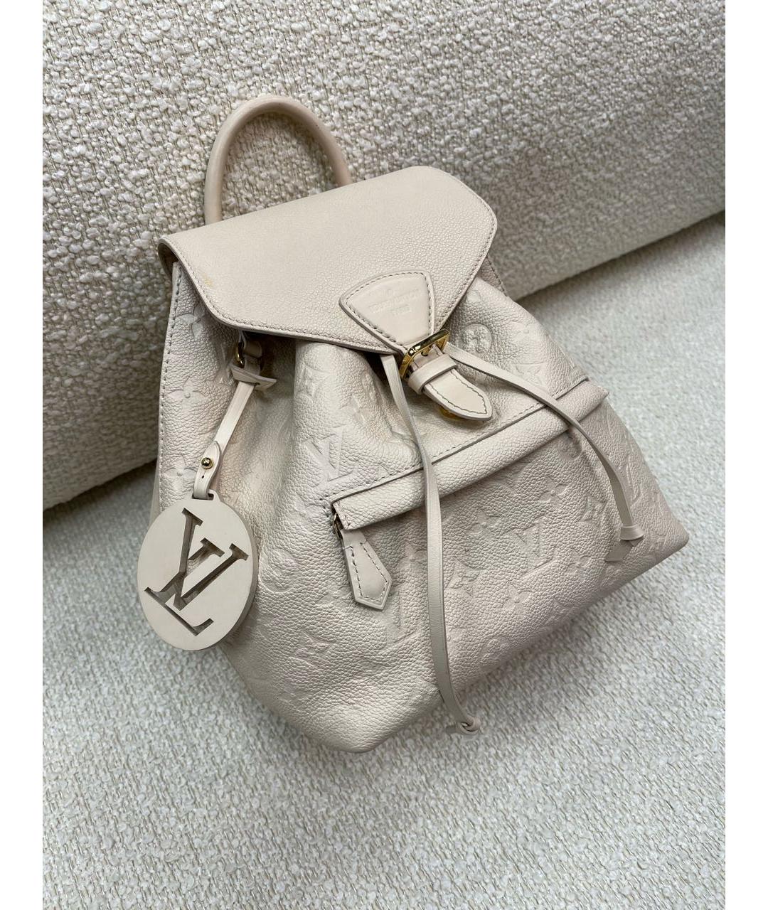 LOUIS VUITTON Бежевый кожаный рюкзак, фото 2