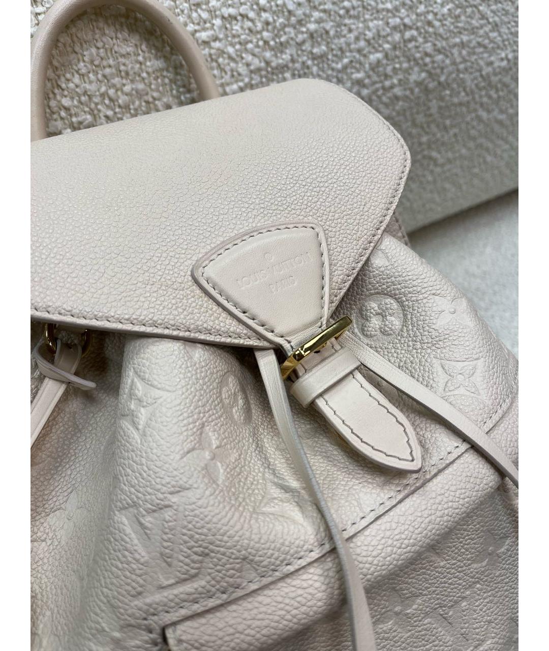 LOUIS VUITTON Бежевый кожаный рюкзак, фото 6