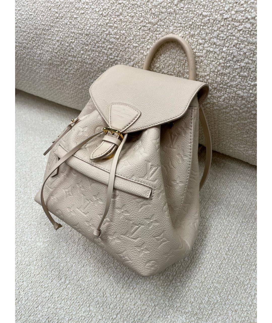 LOUIS VUITTON Бежевый кожаный рюкзак, фото 5