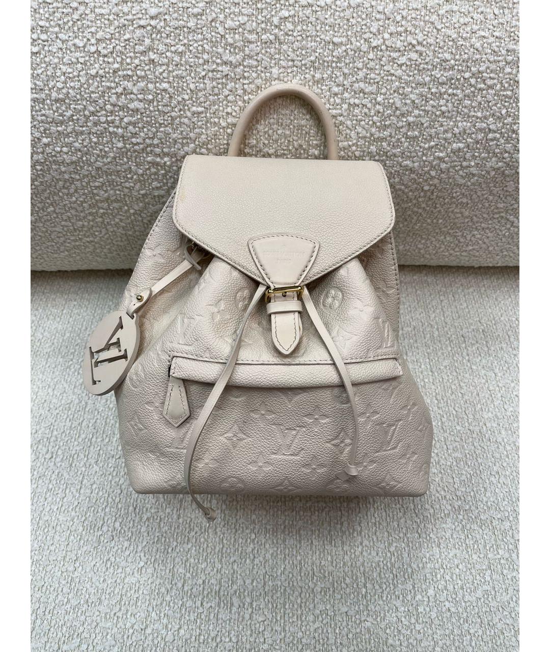 LOUIS VUITTON Бежевый кожаный рюкзак, фото 9