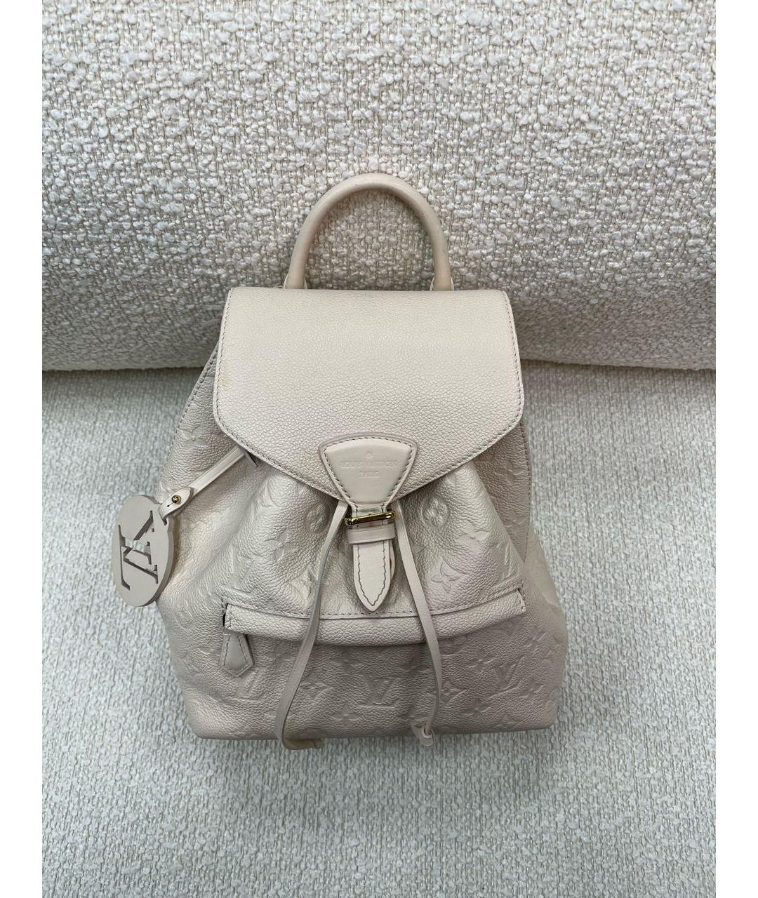 LOUIS VUITTON Бежевый кожаный рюкзак, фото 8