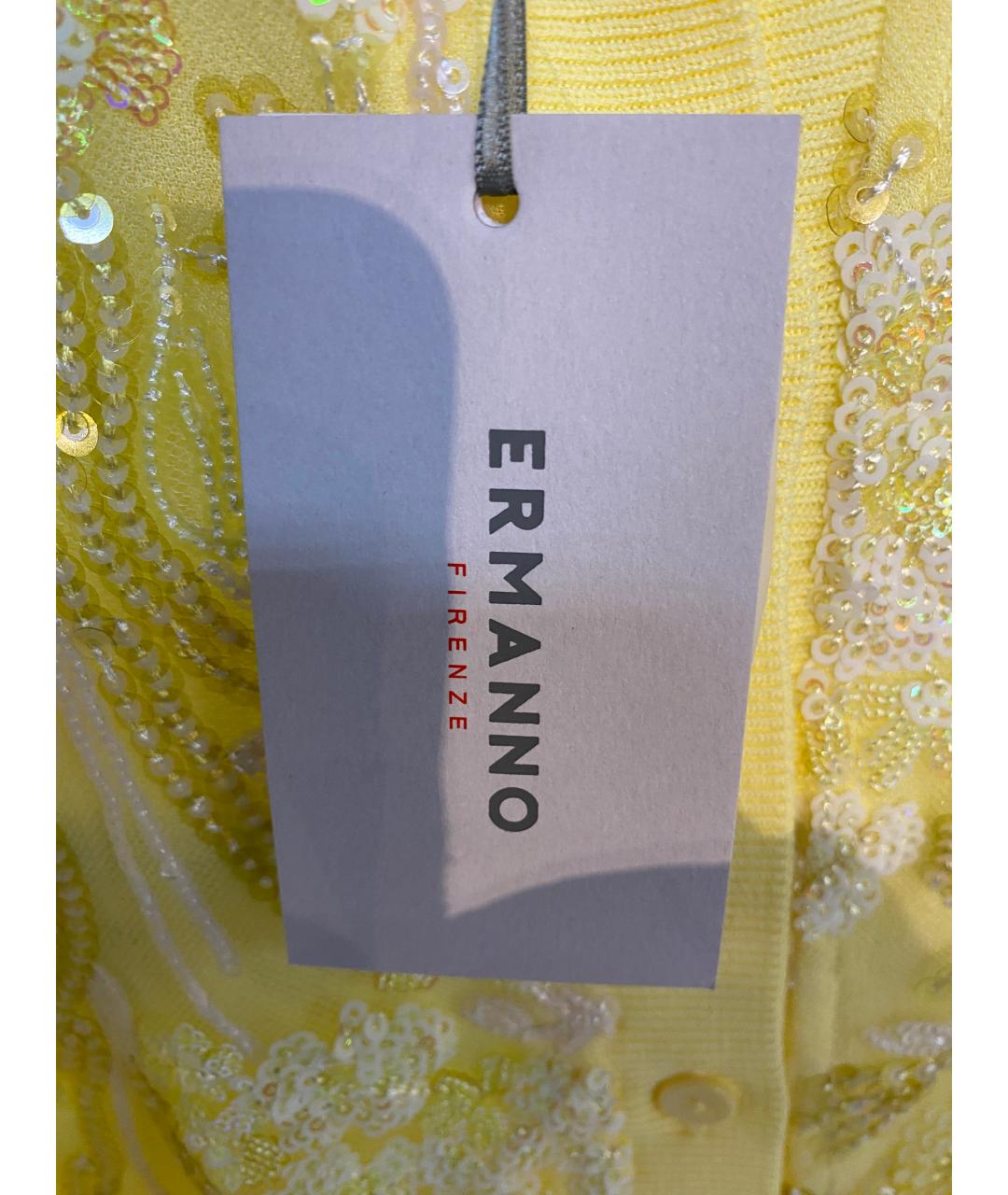 ERMANNO FIRENZE Желтая вискозная блузы, фото 4