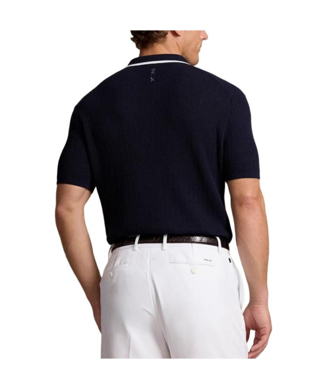 POLO RALPH LAUREN Синее хлопковое поло с коротким рукавом, фото 4