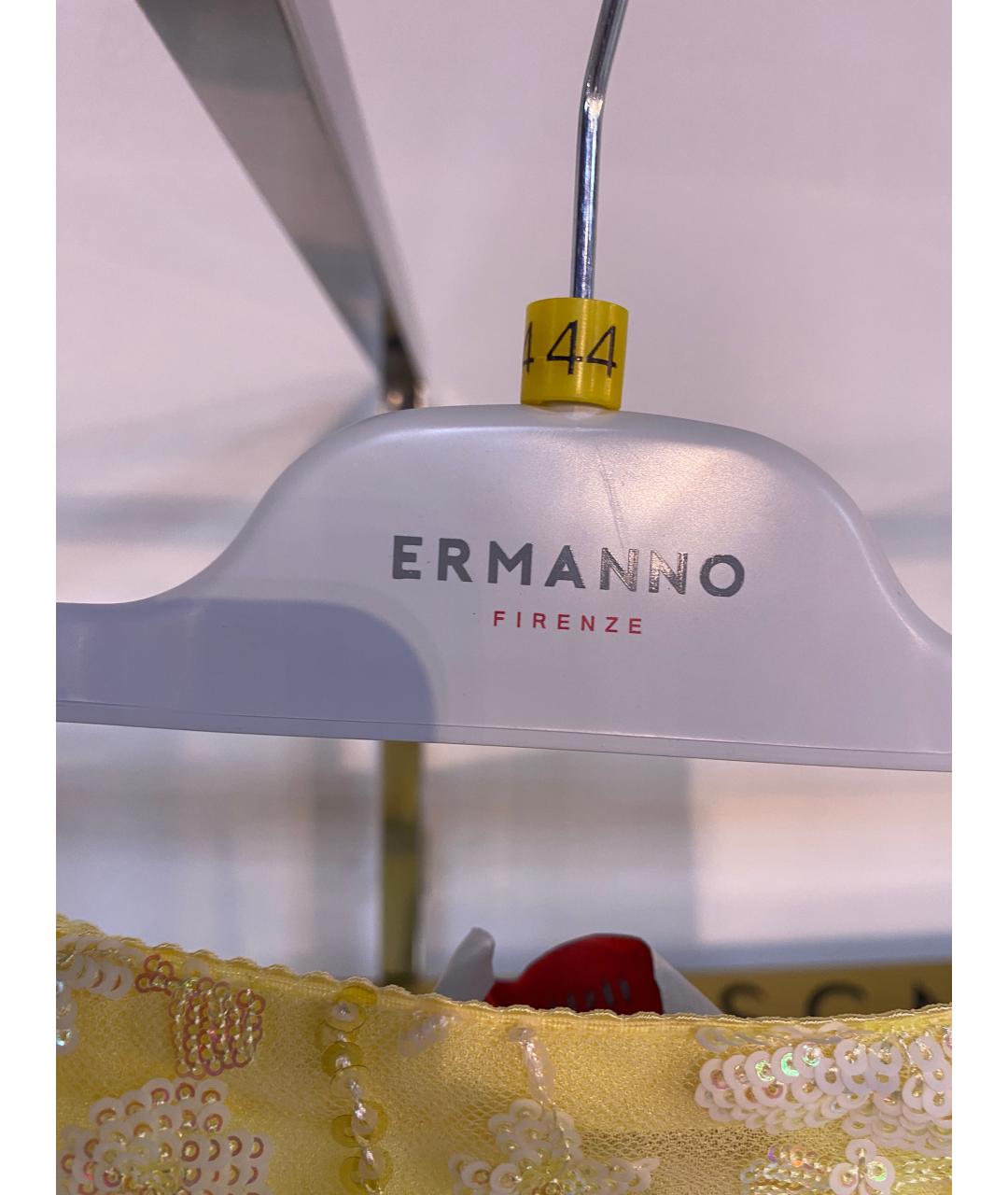 ERMANNO FIRENZE Желтая вискозная юбка миди, фото 4