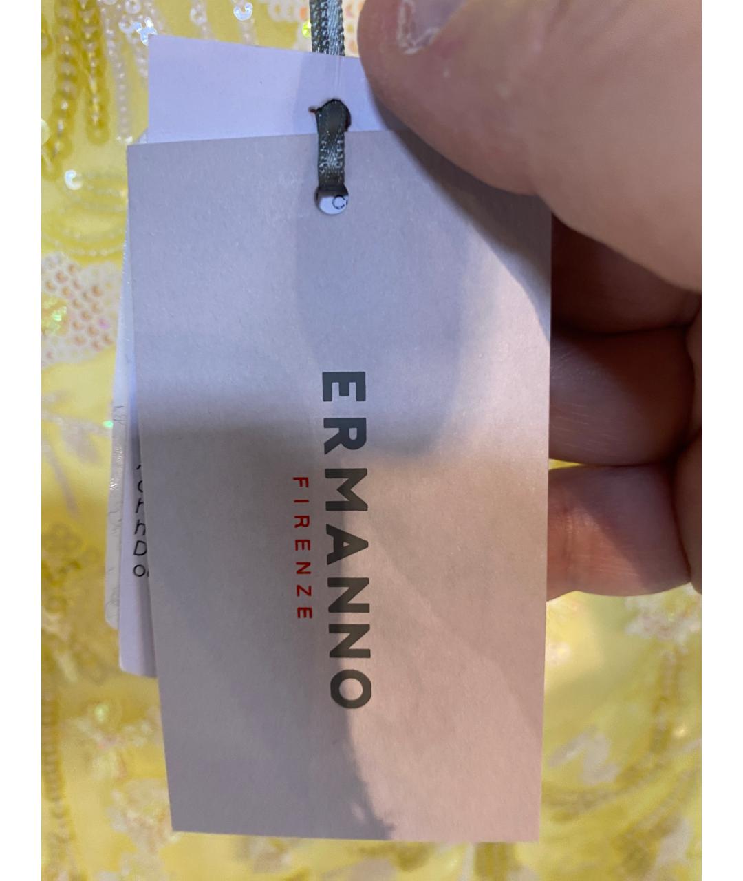 ERMANNO FIRENZE Желтая вискозная юбка миди, фото 3