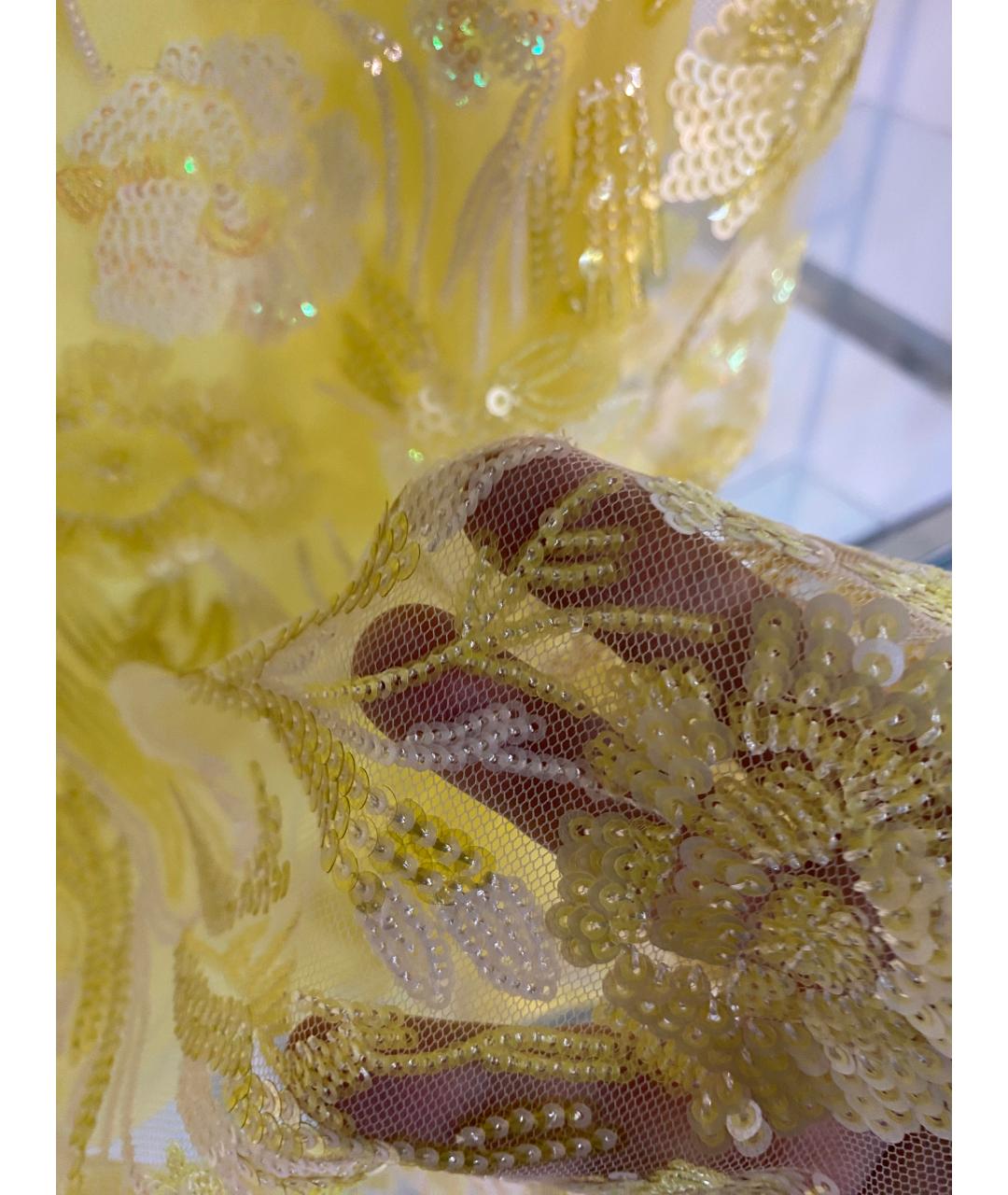 ERMANNO FIRENZE Желтая вискозная юбка миди, фото 5