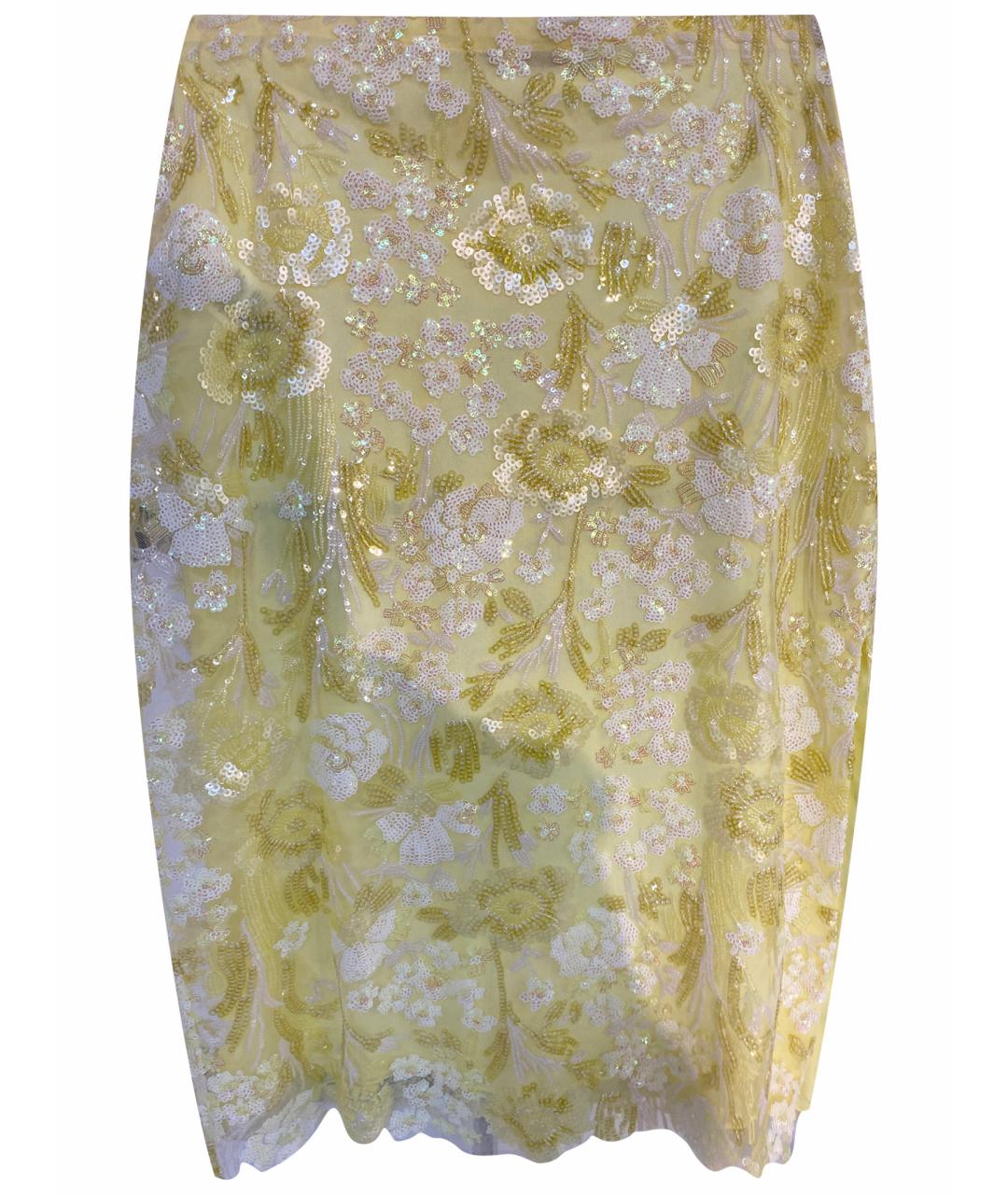 ERMANNO FIRENZE Желтая вискозная юбка миди, фото 1