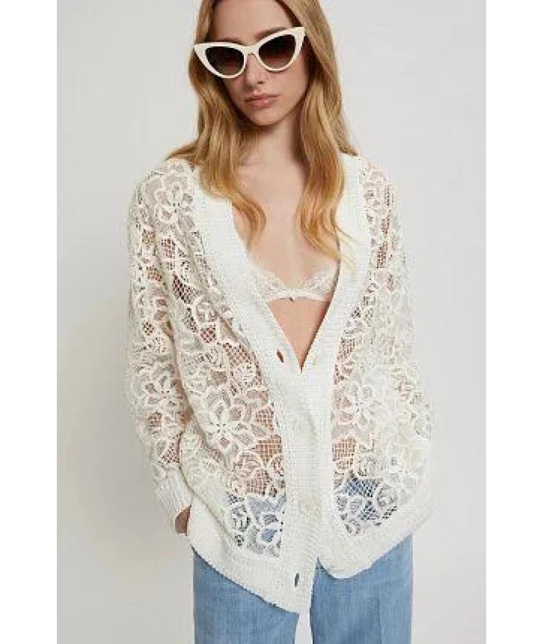 ERMANNO FIRENZE Белый вискозный кардиган, фото 5