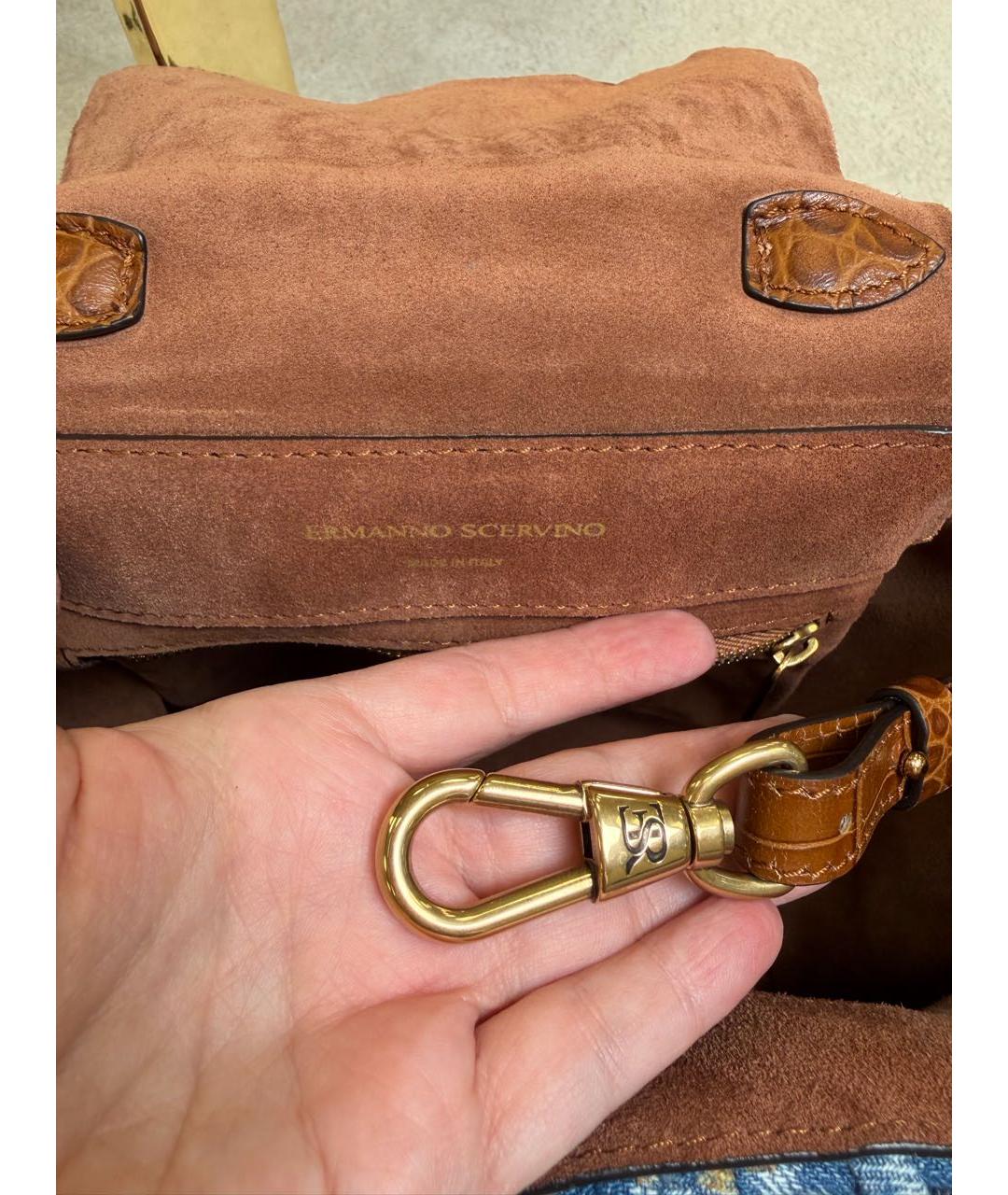 ERMANNO SCERVINO Синяя деним сумка с короткими ручками, фото 5