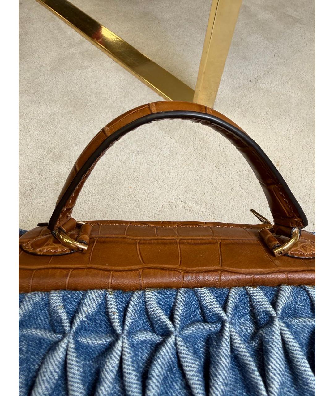 ERMANNO SCERVINO Синяя деним сумка с короткими ручками, фото 7