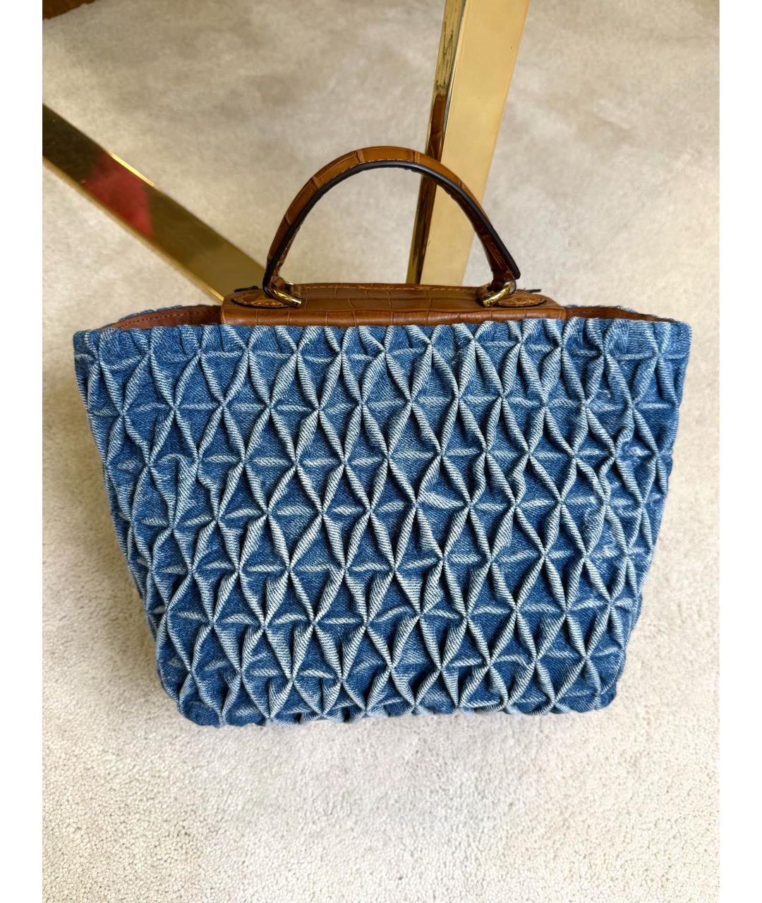 ERMANNO SCERVINO Синяя деним сумка с короткими ручками, фото 3